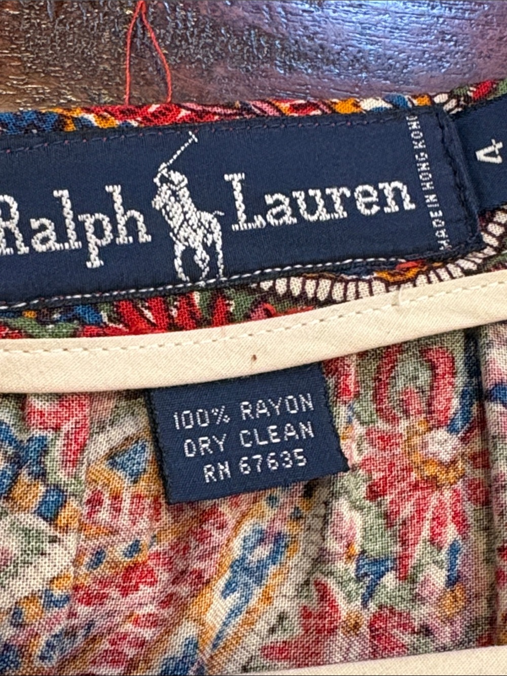 Vintage Ralph Lauren Blue Label 90s Red Long Paisley Skirt size 4 - Picture 10 of 13